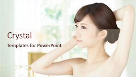  Presentation with indian woman face beauty - Beautiful theme featuring beauty face and perfect skin backdrop and a lemonade colored foreground