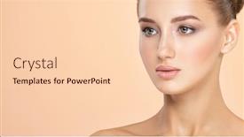  Presentation with skin color - PPT layouts enhanced with beauty-face-concept-beautiful-face background and a lemonade colored foreground