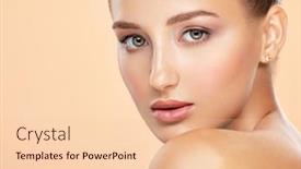  Presentation with skin color - Presentation consisting of beauty-face-concept-beautiful-face background and a lemonade colored foreground