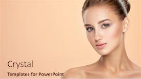  Presentation with skin color - Amazing slide set having beauty-face-concept-beautiful-face backdrop and a lemonade colored foreground