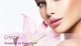  Presentation with beautiful skin - Amazing presentation design having beauty-face-of-the-young backdrop and a lemonade colored foreground