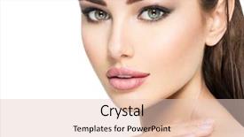  Presentation with makeup - Audience pleasing slides consisting of beauty face of the young backdrop and a lemonade colored foreground