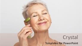  Presentation with beauty - Presentation theme enhanced with beauty-face-portrait-of-cute and a coral colored foreground