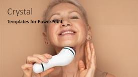  Presentation with beauty - Slide deck featuring beauty-face-portrait-of-cute and a coral colored foreground