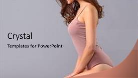  Presentation with floor - Beautiful slide set featuring beauty fashion - beautiful barefoot woman sitting backdrop and a light gray colored foreground