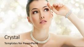  Presentation with jewelry - Slides with beauty fashion - portrait of beautiful woman background and a lemonade colored foreground