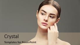  Presentation with color - Amazing PPT theme having beauty fashion - portrait of beautiful young woman backdrop and a  colored foreground