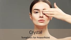  Presentation with color - Cool new presentation theme with beauty fashion - portrait of beautiful young woman backdrop and a coral colored foreground