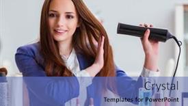  Presentation with blogger - Presentation featuring beauty-fashion-blogger-recording-video background and a teal colored foreground