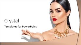  Presentation with golden woman - Audience pleasing presentation theme consisting of beauty fashion model brunette girl backdrop and a white colored foreground