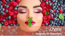  Presentation with mint pink - Beautiful slides featuring beauty fashion model girl lying backdrop and a coral colored foreground