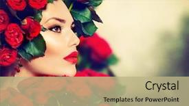  Presentation with nails manicure - Presentation having girl portrait with red rose background and a mint green colored foreground