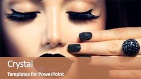  Presentation with black girl - Cool new PPT theme with beauty fashion model girl backdrop and a coral colored foreground