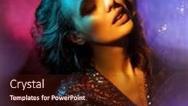  Presentation with girl model - Cool new PPT theme with beauty-fashion-model-girl backdrop and a wine colored foreground