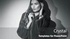  Presentation with black luxury fashion - Cool new presentation design with beauty-fashion-model-girl backdrop and a dark gray colored foreground