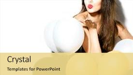  Presentation with colorful celebration - Slide deck enhanced with beauty fashion model girl background and a blonde colored foreground