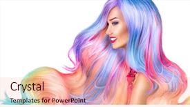  Presentation with haircut - Slide deck with beauty fashion model girl background and a lemonade colored foreground