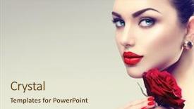  Presentation with luxury fashion - Slide deck consisting of beauty fashion model woman face background and a sky blue colored foreground