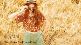  Presentation with bohemian - Colorful slide deck enhanced with beauty-fashion-shoot-portrait backdrop and a yellow colored foreground