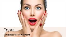  Presentation with girl model - Beautiful slide set featuring beauty fashion surprised woman portrait backdrop and a lemonade colored foreground