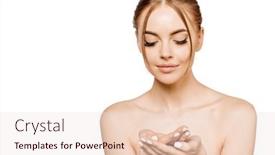  Presentation with beauty product - Cool new PPT theme with beauty-fashion-woman-model-demonstrates backdrop and a lemonade colored foreground