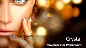  Presentation with fashion accessories - PPT theme featuring beauty fashion woman with golden background and a black colored foreground