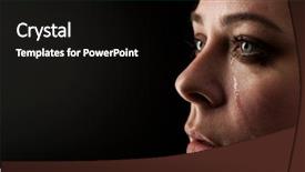  Presentation with beauty - Amazing slide set having beauty girl cry on black backdrop and a black colored foreground