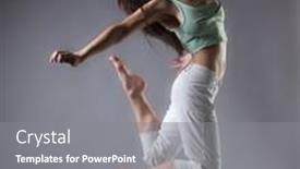  Presentation with dance - Amazing slides having beauty-girl-dance-on-grey backdrop and a gray colored foreground