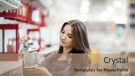  Presentation with cosmetics beauty cosmetic white - Colorful slide set enhanced with beauty girl shoping white lantern backdrop and a coral colored foreground