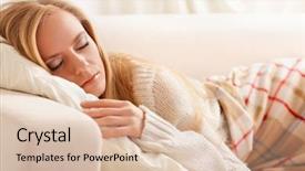  Presentation with sleeping beauty - Cool new slide deck with beauty girl sleeping on the sofa backdrop and a lemonade colored foreground
