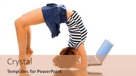  Presentation with stand - Colorful slide deck enhanced with beauty-girl-stand-on-head backdrop and a coral colored foreground