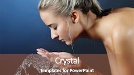  Presentation with wash - Theme consisting of beauty girl wash face background and a coral colored foreground