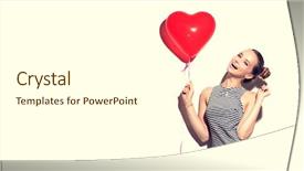  Presentation with balloon - Presentation design enhanced with beauty girl with red heart background and a white colored foreground