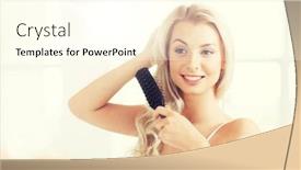  Presentation with beauty - Colorful PPT layouts enhanced with beauty-grooming-and-people-concept and a cream colored foreground