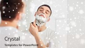  Presentation with razor - Presentation having beauty grooming winter christmas background and a  colored foreground