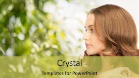  Presentation with eco - Presentation featuring beauty hair and eco cosmetology - beautiful woman with long hair background and a yellow colored foreground