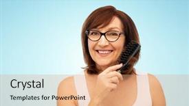  Presentation with old people - Slide set enhanced with beauty haircare and old people background and a coral colored foreground