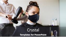  Presentation with hairdressing salon - Amazing presentation design having beauty-hairdressing-and-health-safety backdrop and a dark gray colored foreground