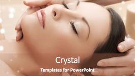  Presentation with face massage spa skin - PPT theme with beauty health holidays people background and a red colored foreground