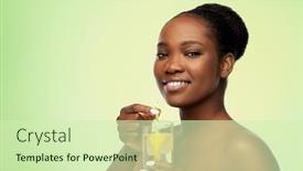  Presentation with young healthy people - Slide deck enhanced with beauty-healthy-eating-and-people background and a soft green colored foreground