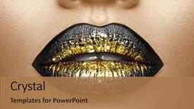  Presentation with artist - Audience pleasing PPT layouts consisting of beauty high fashion trendy black backdrop and a coral colored foreground