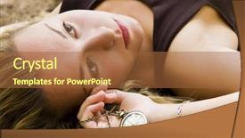  Presentation with antique - Slides featuring beauty holding an antique handwatch background and a red colored foreground