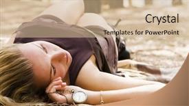  Presentation with antique parchment legal - Beautiful presentation design featuring beauty holding an antique handwatch backdrop and a  colored foreground