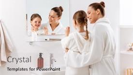  Presentation with dental hygiene - Presentation design with beauty-hygiene-morning-and-people background and a lemonade colored foreground