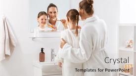  Presentation with hygiene - Presentation featuring beauty-hygiene-morning-and-people background and a light gray colored foreground