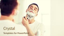  Presentation with men grooming - Beautiful slides featuring beauty hygiene shaving grooming backdrop and a cream colored foreground