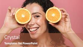  Presentation with pink beauty - Amazing PPT layouts having orange isolated over pink backdrop and a red colored foreground