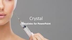 Presentation with injection plastic - PPT theme consisting of beauty-injection-in-a-face background and a gray colored foreground