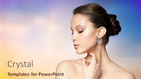  Presentation with pastel - Amazing slide deck having beauty jewelry people and luxury concept - close up of beautiful asian woman face with earring over pastel background backdrop and a lemonade colored foreground