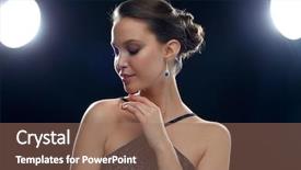  Presentation with black people - PPT layouts enhanced with beauty jewelry people and luxury concept - beautiful young asian woman with earring over black background and spotlights background and a coral colored foreground